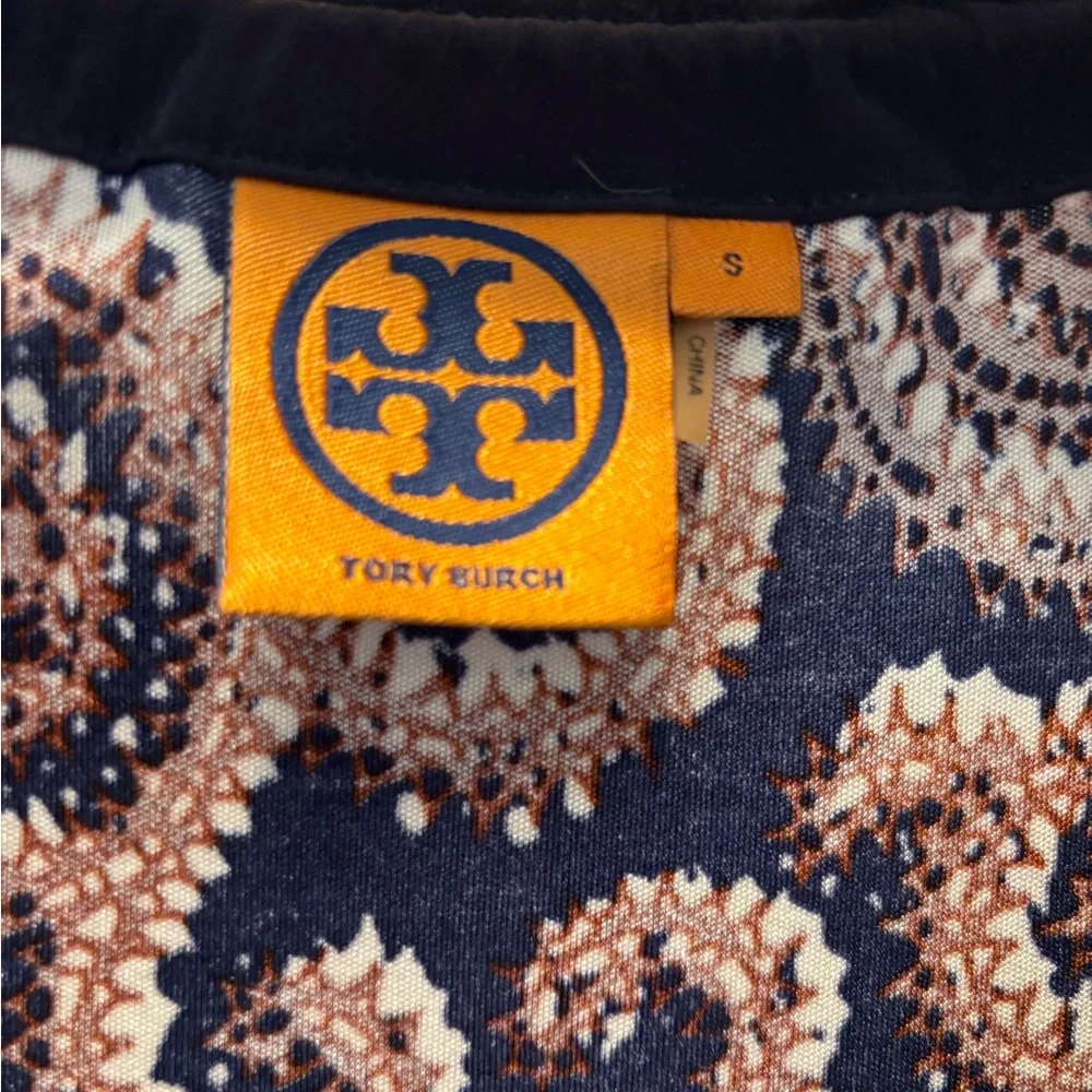 Tory Burch Navy and Orange Swirl Dress